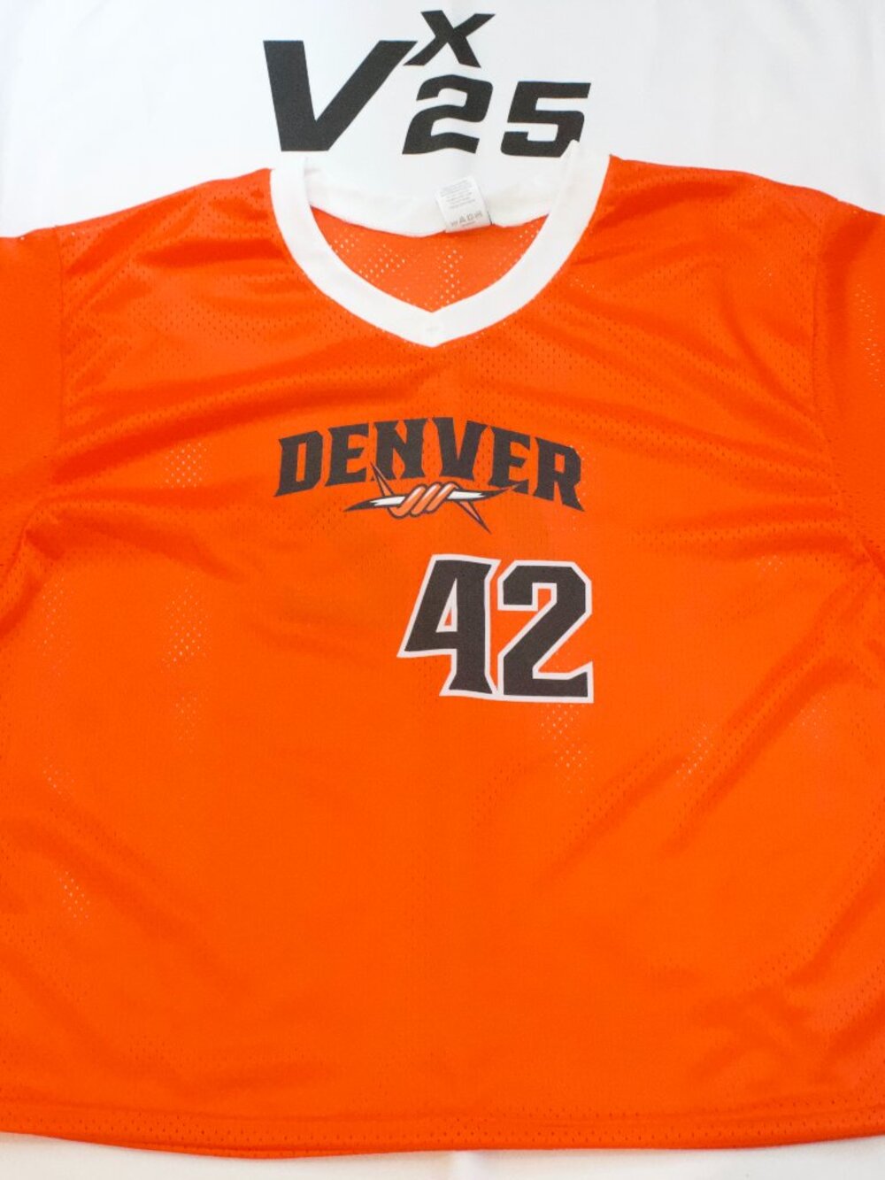 NEW Men's PLL Denver Outlaws Brennan O'Neill Lacrosse Orange Mesh Jersey Size XL